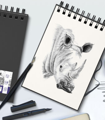 Oxford schetsboek spiraalbinding, DIN A4, 50 vel, zwart