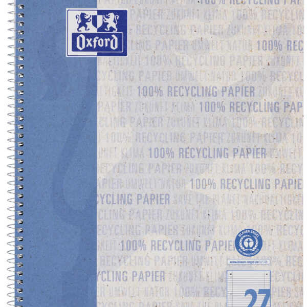 Oxford collegeblok 'Recycling', DIN A4+, 80 vel, gelinieerd