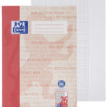 Oxford schoolschrift 'Recycling', DIN A4, liniatuur 26 / geruit, rood