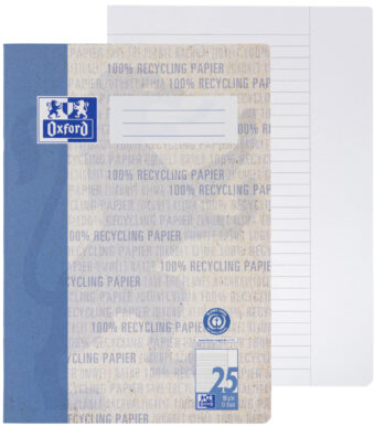 Oxford schoolschrift 'Recycling', DIN A4, liniatuur 25 / gelinieerd, blauw