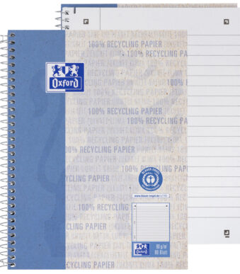 Oxford collegeblok 'Recycling', DIN A5+, 80 vel, gelinieerd