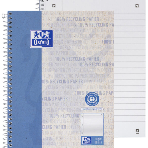 Oxford collegeblok 'Recycling', DIN A5+, 80 vel, gelinieerd
