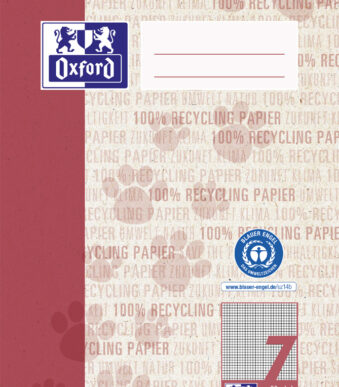 Oxford schoolschrift 'Recycling', DIN A5, 16 vel, liniatuur 7, bordeaux