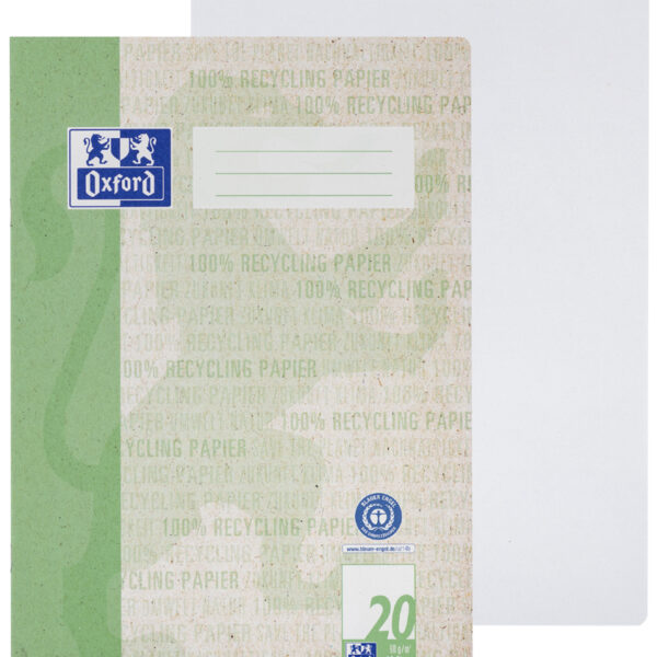 Oxford schoolschrift 'Recycling', DIN A4, 16 vel, liniatuur 20, groen