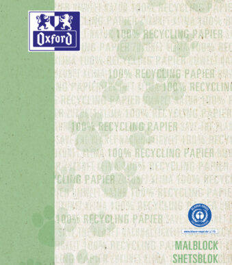 Oxford tekenblok 'Recycling', DIN A4, 100 vel, groen