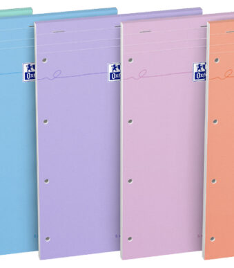 Oxford notitieblok Pastel, 210 x 315 mm, geruit, 80 vel, kleuren assorti