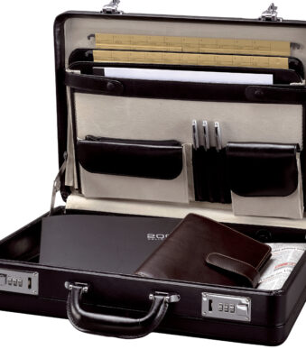 Alassio Attaché-koffer ´TAORMINA´, leer, zwart