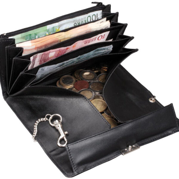 Alassio portemonnee, nappa leer, zwart