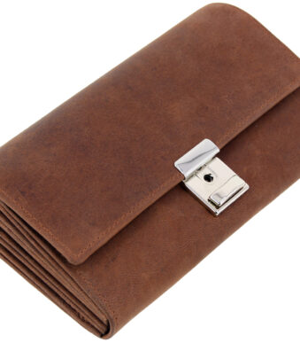 Alassio kelnerportemonnee, van jagersleer, bruin