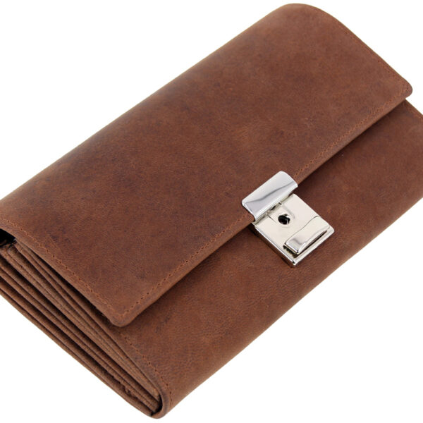 Alassio kelnerportemonnee, van jagersleer, bruin