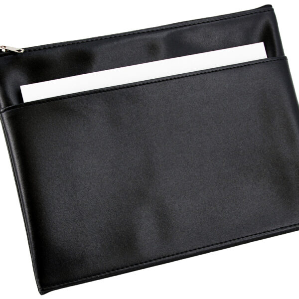Alassio ritssluitingmapje met voorvakje, zwart