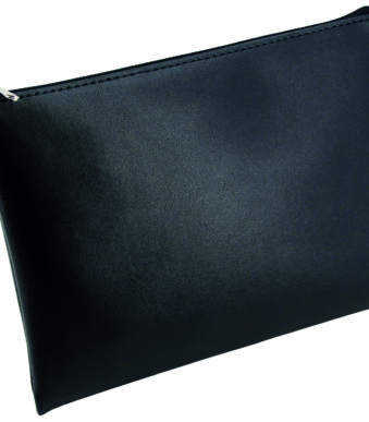Alassio ritssluitingmapje, kunstleer, zwart