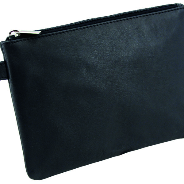 Alassio ritssluitingmapje, leer, zwart