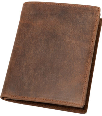 Alassio portemonnee, staand formaat, van leer, bruin