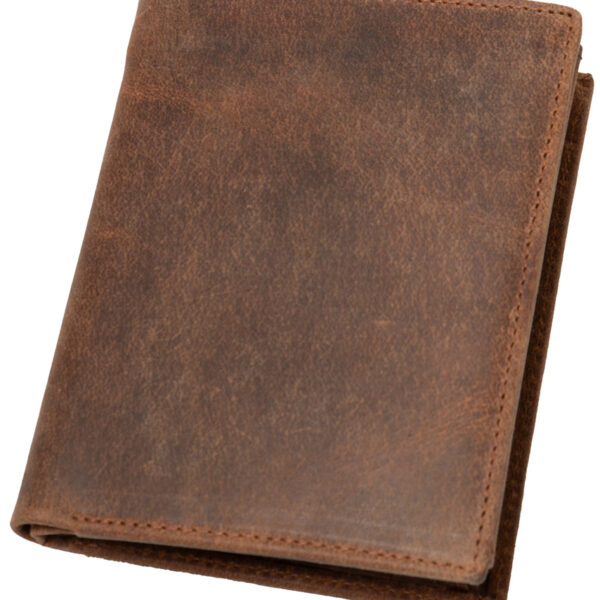 Alassio portemonnee, staand formaat, van leer, bruin