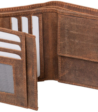 Alassio portemonnee, liggend formaat, van leer, bruin