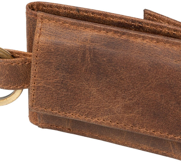 Alassio mini portemonnee, van leer, bruin