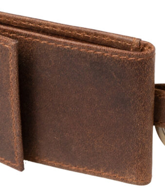 Alassio mini portemonnee, van leer, bruin