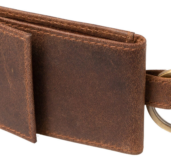 Alassio mini portemonnee, van leer, bruin