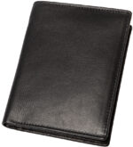 Alassio portemonnee, staand formaat, van leer, zwart