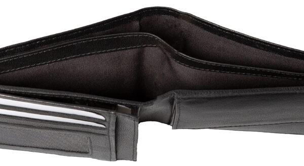 Alassio portemonnee, liggend formaat, van leer, zwart