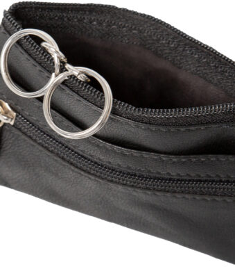 Alassio sleuteletui, van leer, zwart