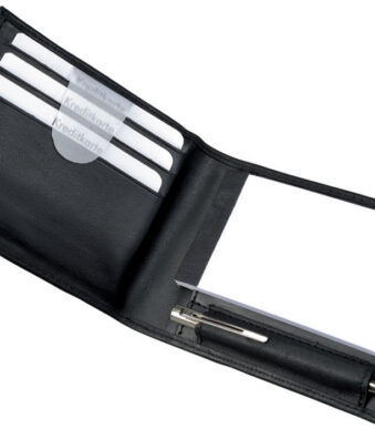 Alassio notitieblok-etui ´GUBBIO´, nappa-leer, zwart