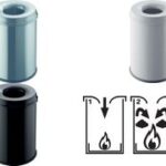 helit roestvrijstalen prullenbak 'the guardian', 15 liter, zilver