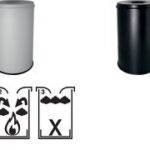 helit stalen prullenbak 'the guardian', 30 liter, lichtgrijs