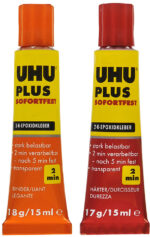 UHU 2-componentenlijm PLUS snelhechtend, 35 g in tube