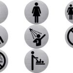 helit Infobordje Pictogram ´Douche´, diameter: 115 m, zilver