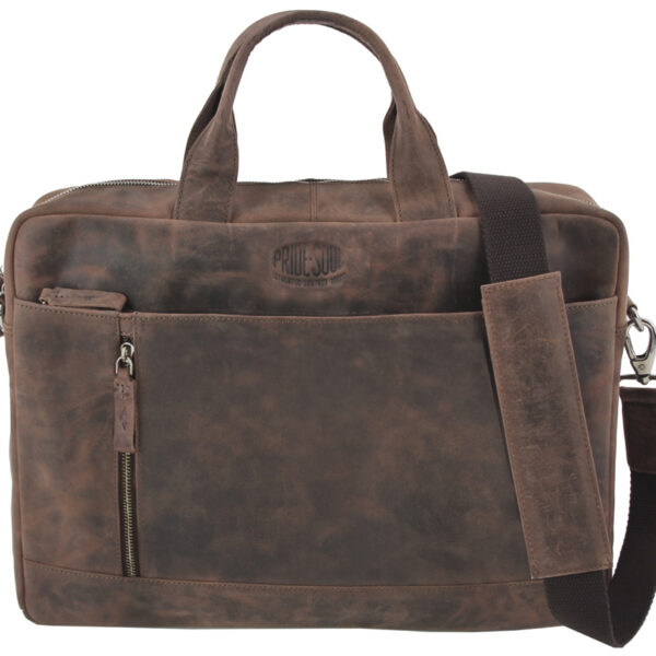 PRIDE&SOUL notebook-tas RAILEY, leer, bruin