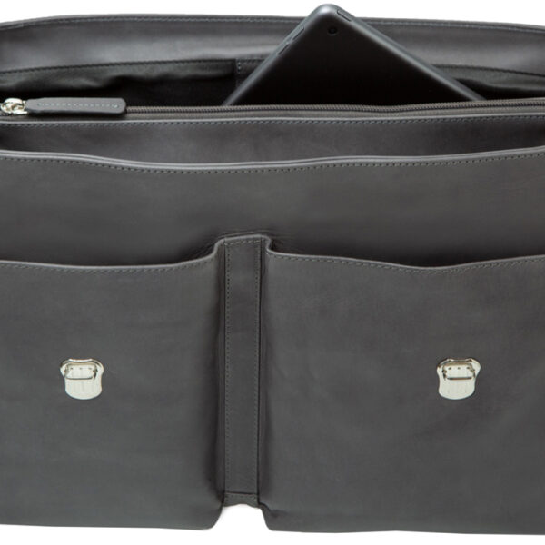 PRIDE&SOUL Business notebook-tas DISTRICT, leer, grijs