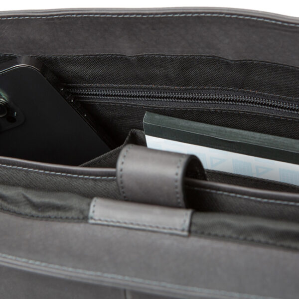 PRIDE&SOUL notebook-tas PERCENT, leer, grijs