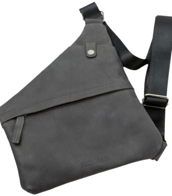 PRIDE&SOUL schoudertas CROSS, leer, grijs