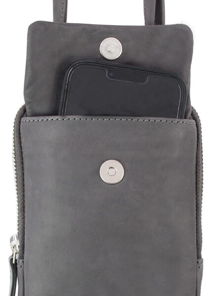 PRIDE&SOUL Smartphone-schoudertas LORIS, leer, grijs