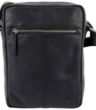 PRIDE&SOUL schoudertas PORT, leer, zwart