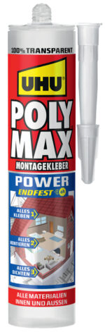 UHU montagelijm POLYMAX POWER EXPRESS, transparant, 300 g patroon