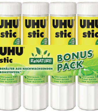 UHU lijmstift stic ReNature, oplosmiddelvrij, 4 x 21 g