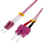 LogiLink LWL Patchkabel, LC-Duplex - SC-Duplex, OM4, 5,0 m