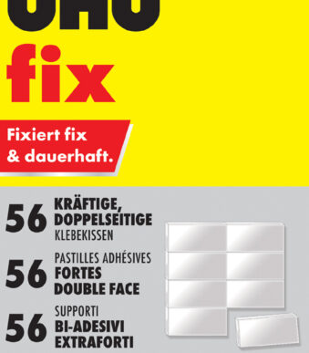 UHU lijmpads fix, sterke dubbelzijdige kleefkussens, wit