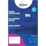 AVERY Badge L4787-20, zelfklevend, 80 x 50 mm, wit / blauwe rand