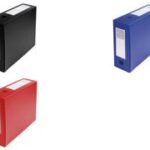 EXACOMPTA archiefbox met drukknoop, PP, 80 mm, blauw