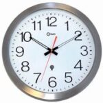 CEP Orium wandklok, radiogestuurd, waterdicht, zilver, edelstaal