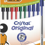 BIC balpen Cristal Original, kleuren assorti, 10 stuks in doos