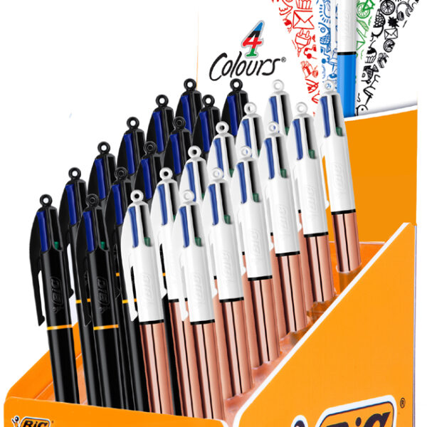 BIC drukbalpen 4 Colours, 24 stuks in display