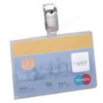 DURABLE naambordje, met clip, 54 x 85 mm, liggend formaat