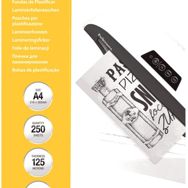 Fellowes lamineerhoes, DIN A4, 250 mic, voordeelpak, 250 st.