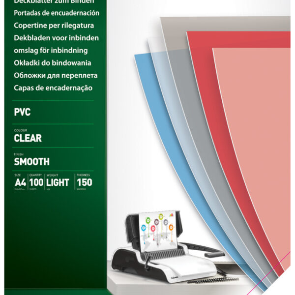 Fellowes schutbladen / dekbladen, A4, PVC, transparant, 0,15 mm