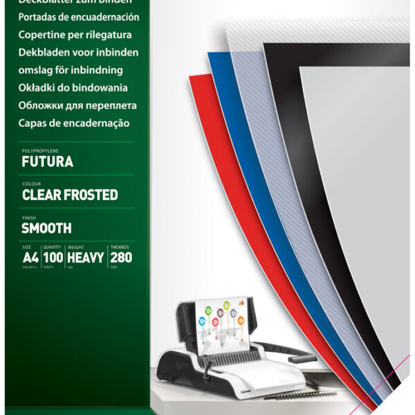 Fellowes schutbladen / dekbladen Futura, A4, transparant, mat, van PP